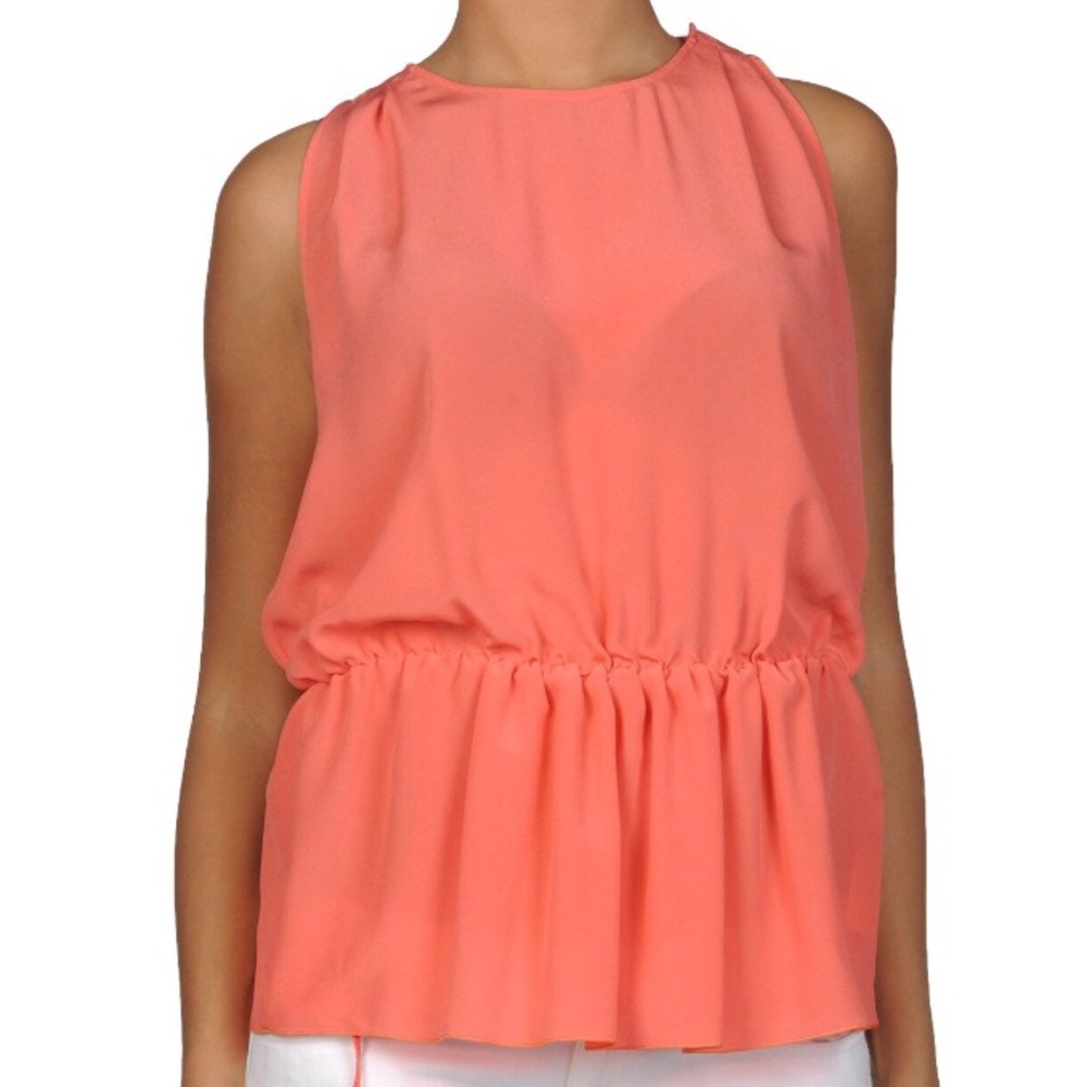 M Missoni coral silk sleeveless top